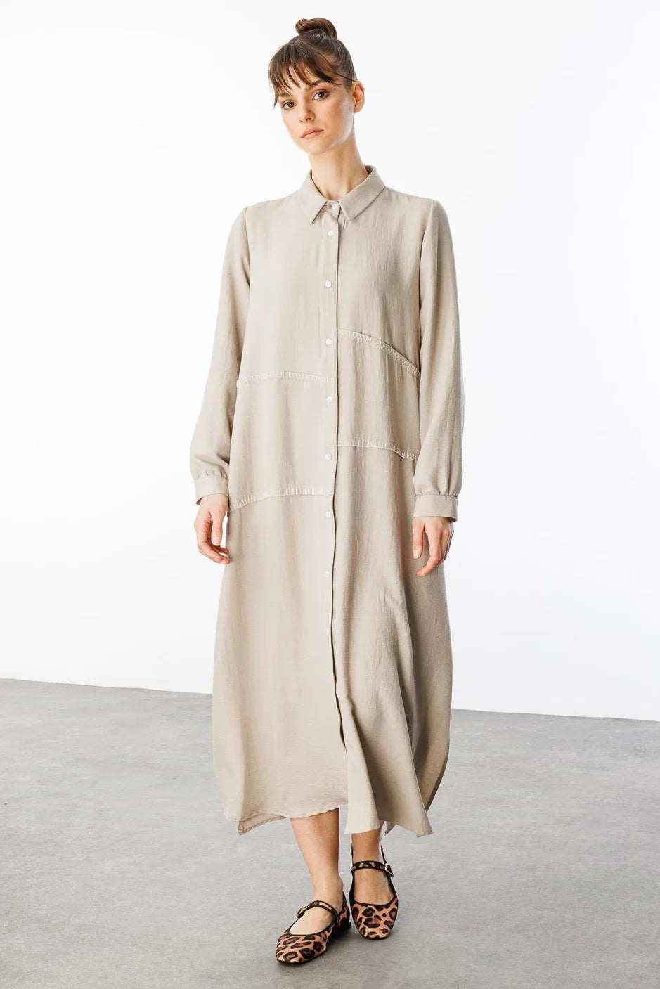 Micca Dikiş Detaylı İpekçe Kumaş Konforlu Kap Ferace