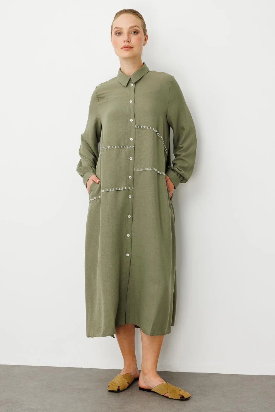 Micca Dikiş Detaylı İpekçe Kumaş Konforlu Kap Ferace