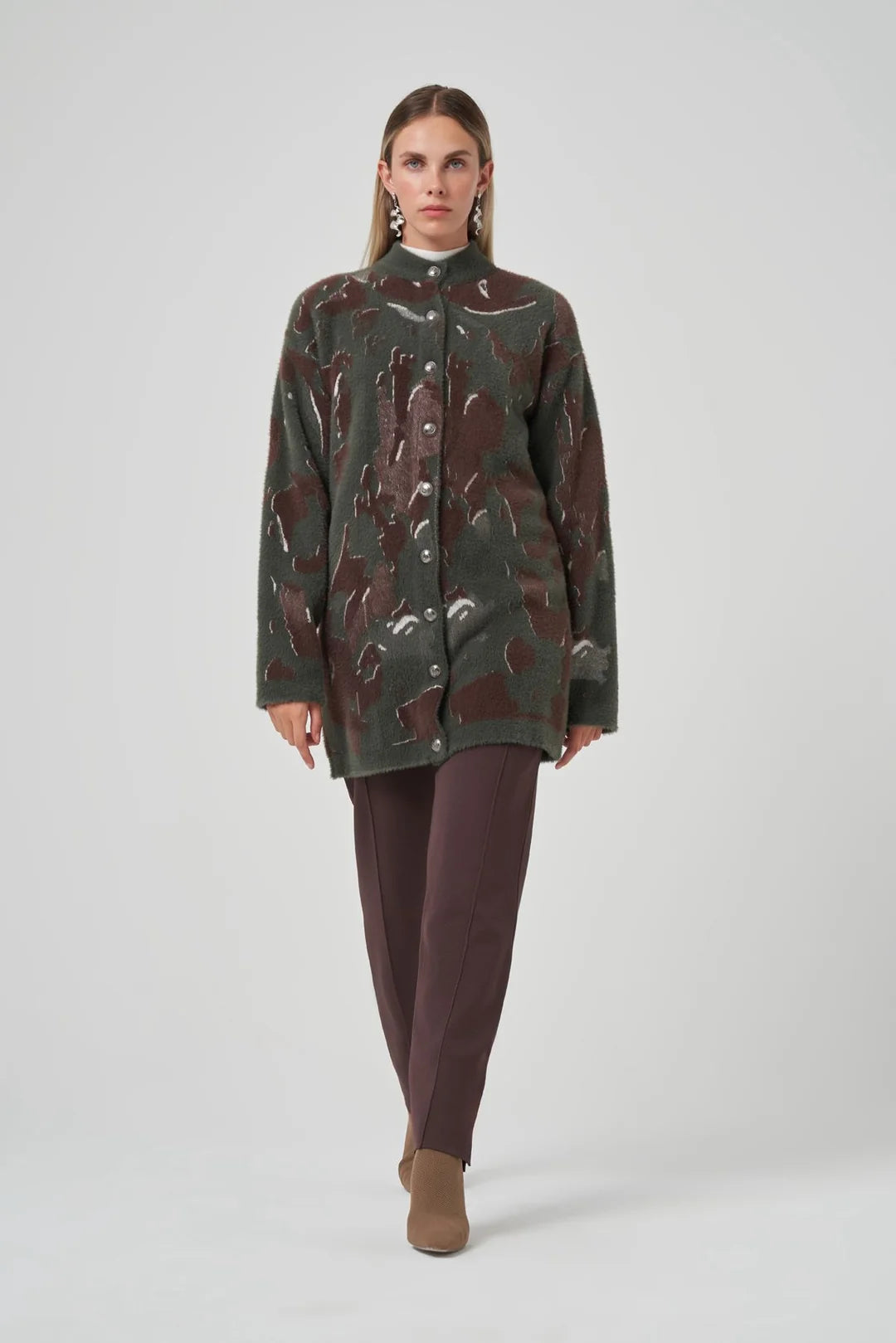 Nuss 7006 Angora Desenli Hırka