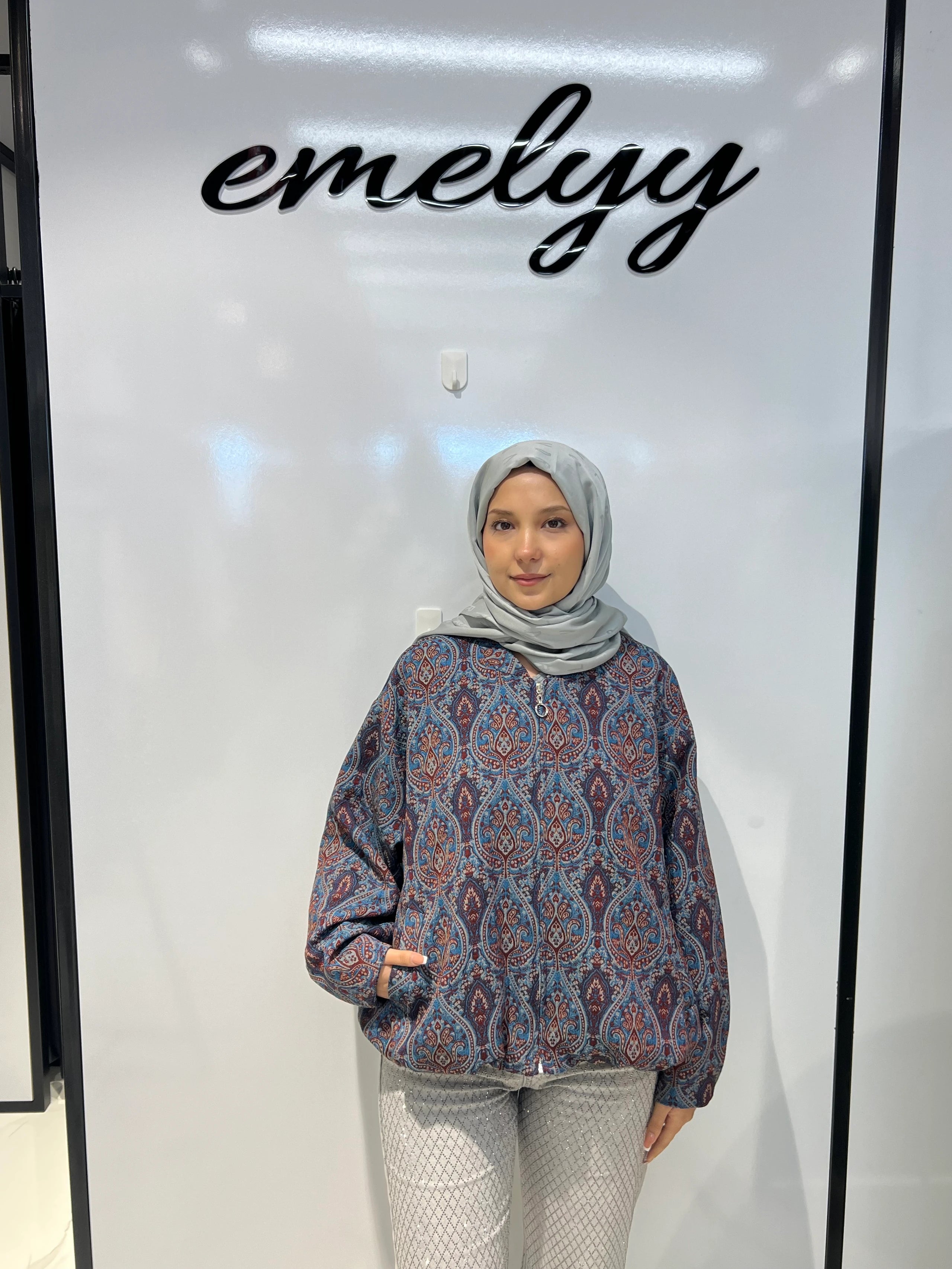 Etnik Desen Bomber Ceket