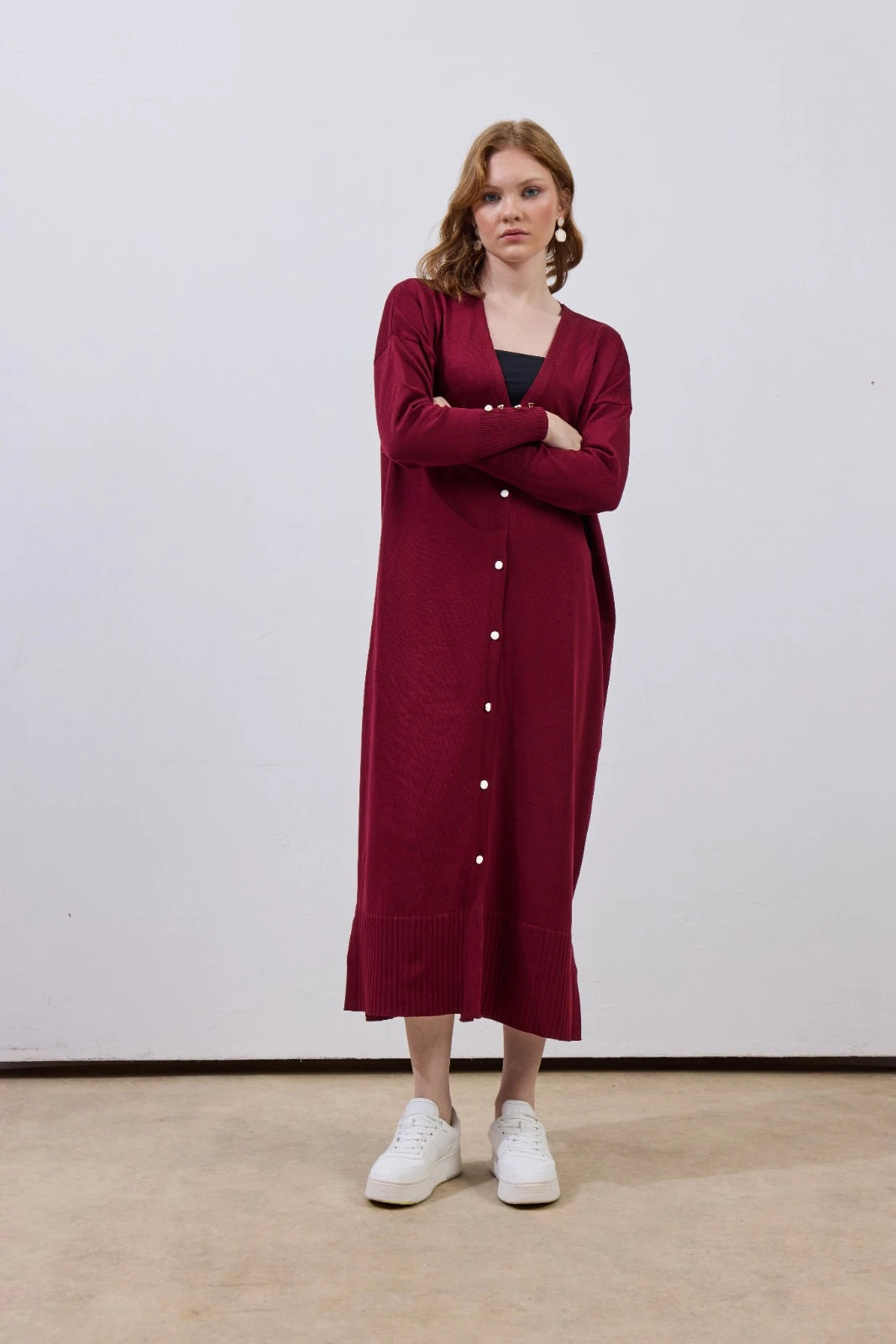 V Yaka Tam Boy Hırka