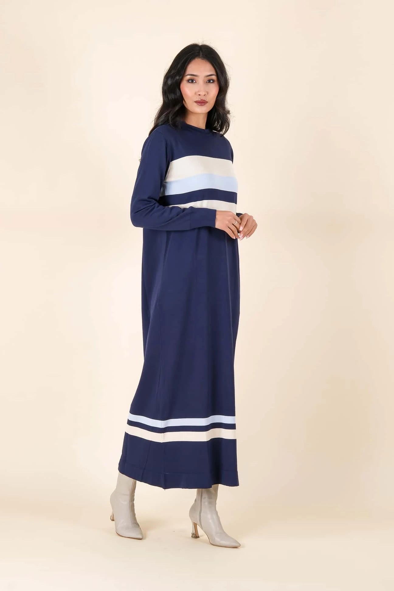 Nuss Çizgili Elbise