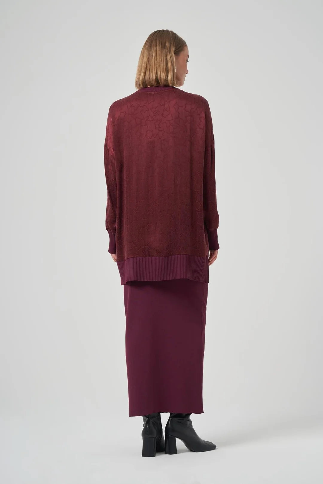 Nuss 3003 Çarpraz Biye Detay Jakarlı Tunik