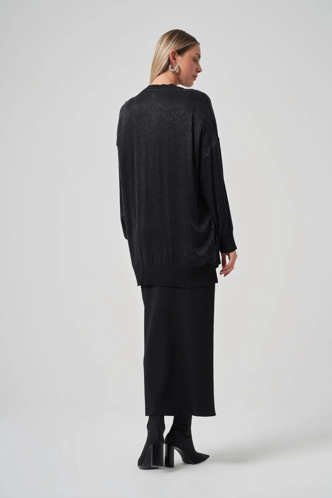 Nuss 3003 Çarpraz Biye Detay Jakarlı Tunik