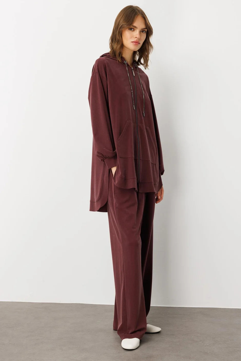 Micca Soft Örme (miccell %55 doğal içerik) Elişi Detaylı Pantalon Kombin Takım