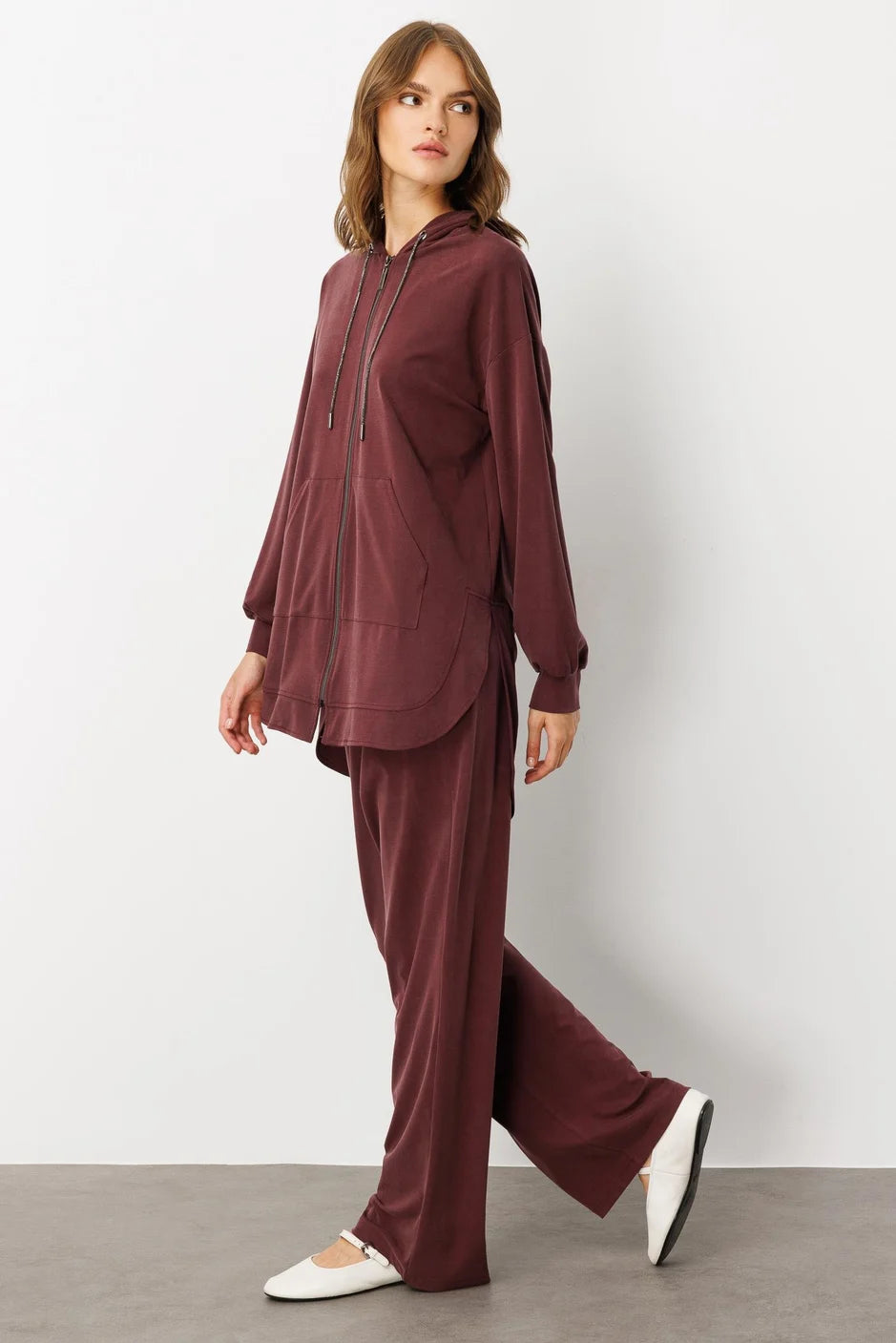 Micca Soft Örme (miccell %55 doğal içerik) Elişi Detaylı Pantalon Kombin Takım