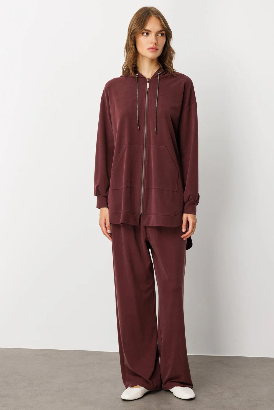 Micca Soft Örme (miccell %55 doğal içerik) Elişi Detaylı Pantalon Kombin Takım