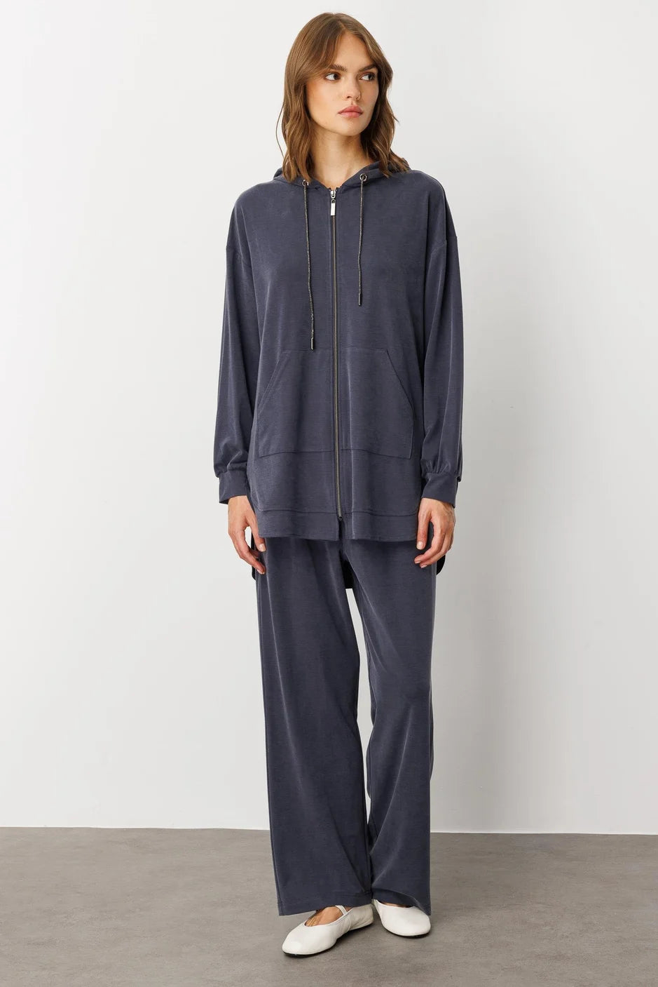 Micca Soft Örme (miccell %55 doğal içerik) Elişi Detaylı Pantalon Kombin Takım