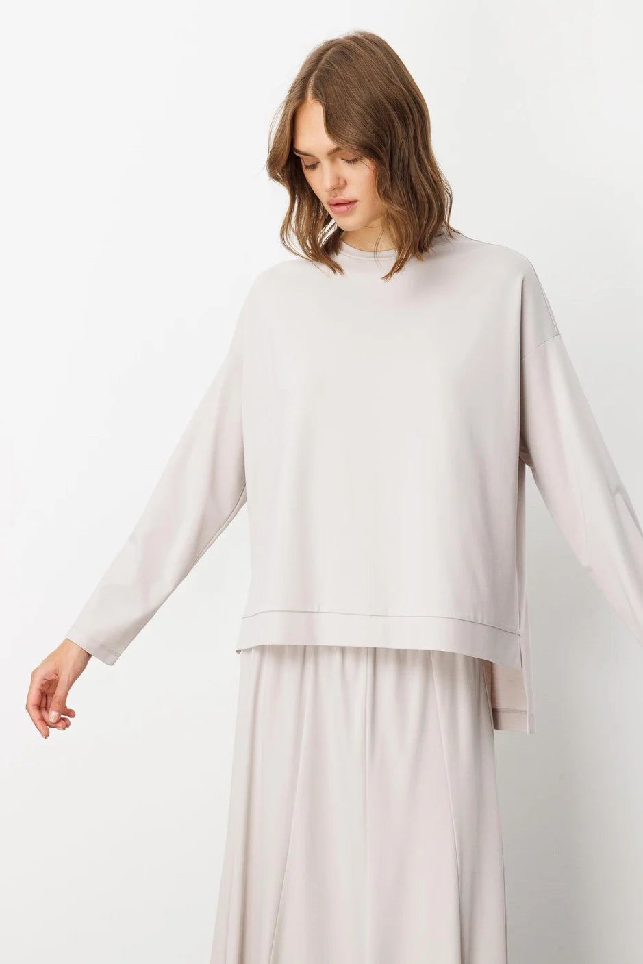 Micca Mybch Örme Ekstra Dökümlü Yumuşak Dokulu Parçalı Etek Kombinli Zamansız Takım