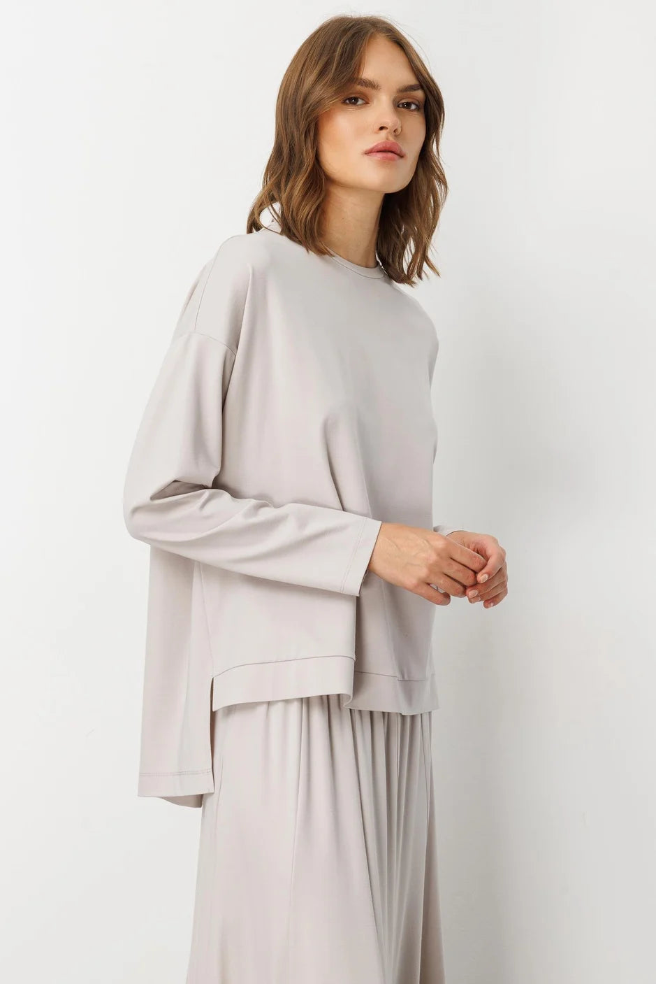 Micca Mybch Örme Ekstra Dökümlü Yumuşak Dokulu Parçalı Etek Kombinli Zamansız Takım