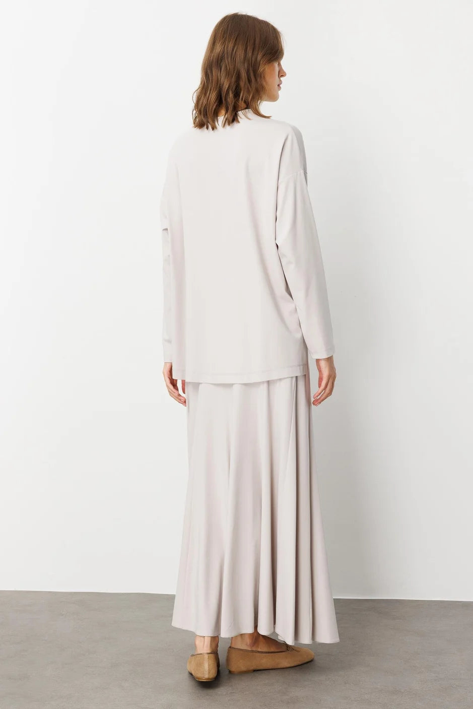 Micca Mybch Örme Ekstra Dökümlü Yumuşak Dokulu Parçalı Etek Kombinli Zamansız Takım