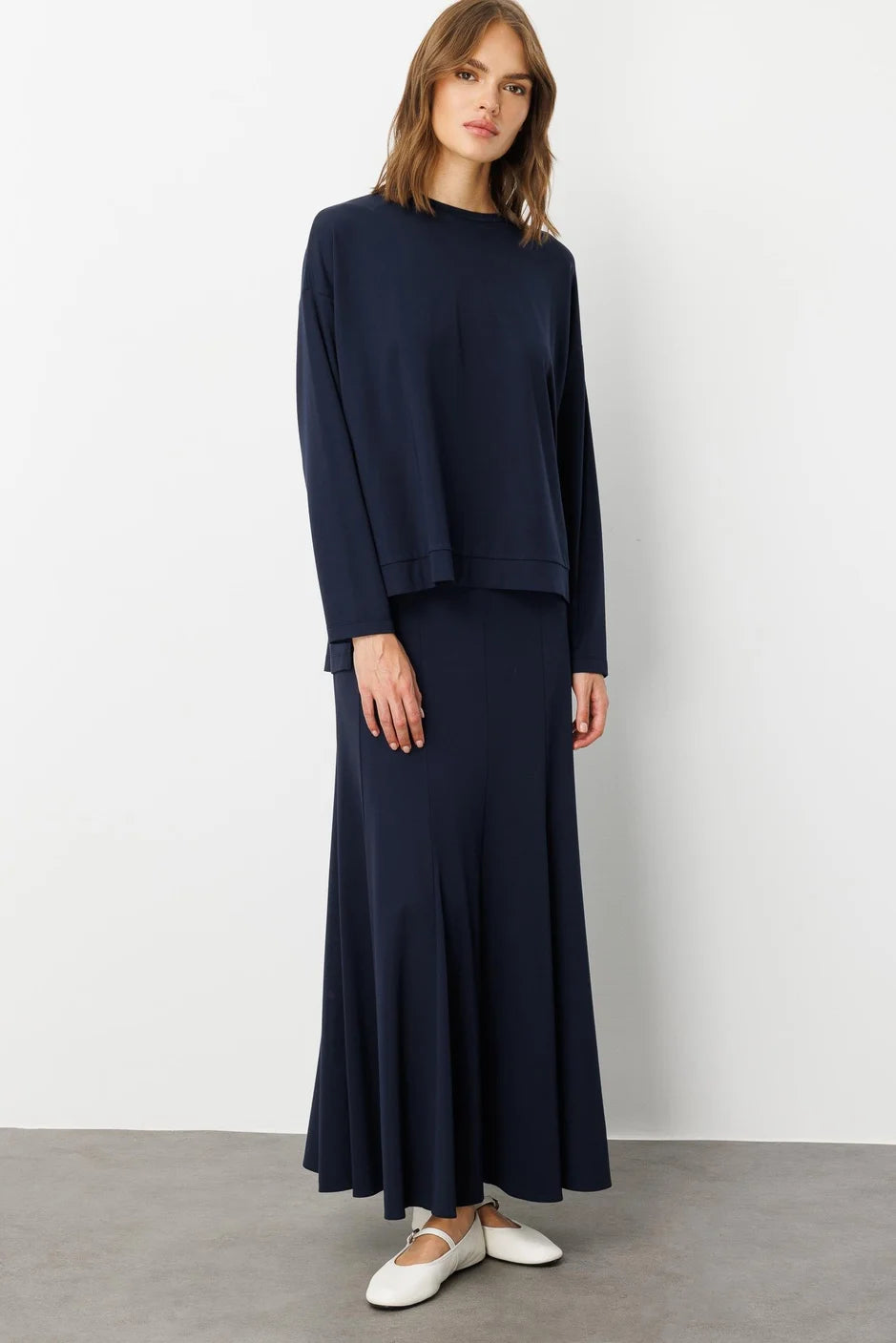 Micca Mybch Örme Ekstra Dökümlü Yumuşak Dokulu Parçalı Etek Kombinli Zamansız Takım