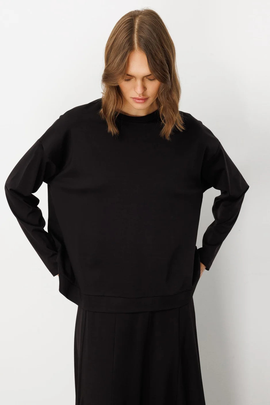 Micca Mybch Örme Ekstra Dökümlü Yumuşak Dokulu Parçalı Etek Kombinli Zamansız Takım