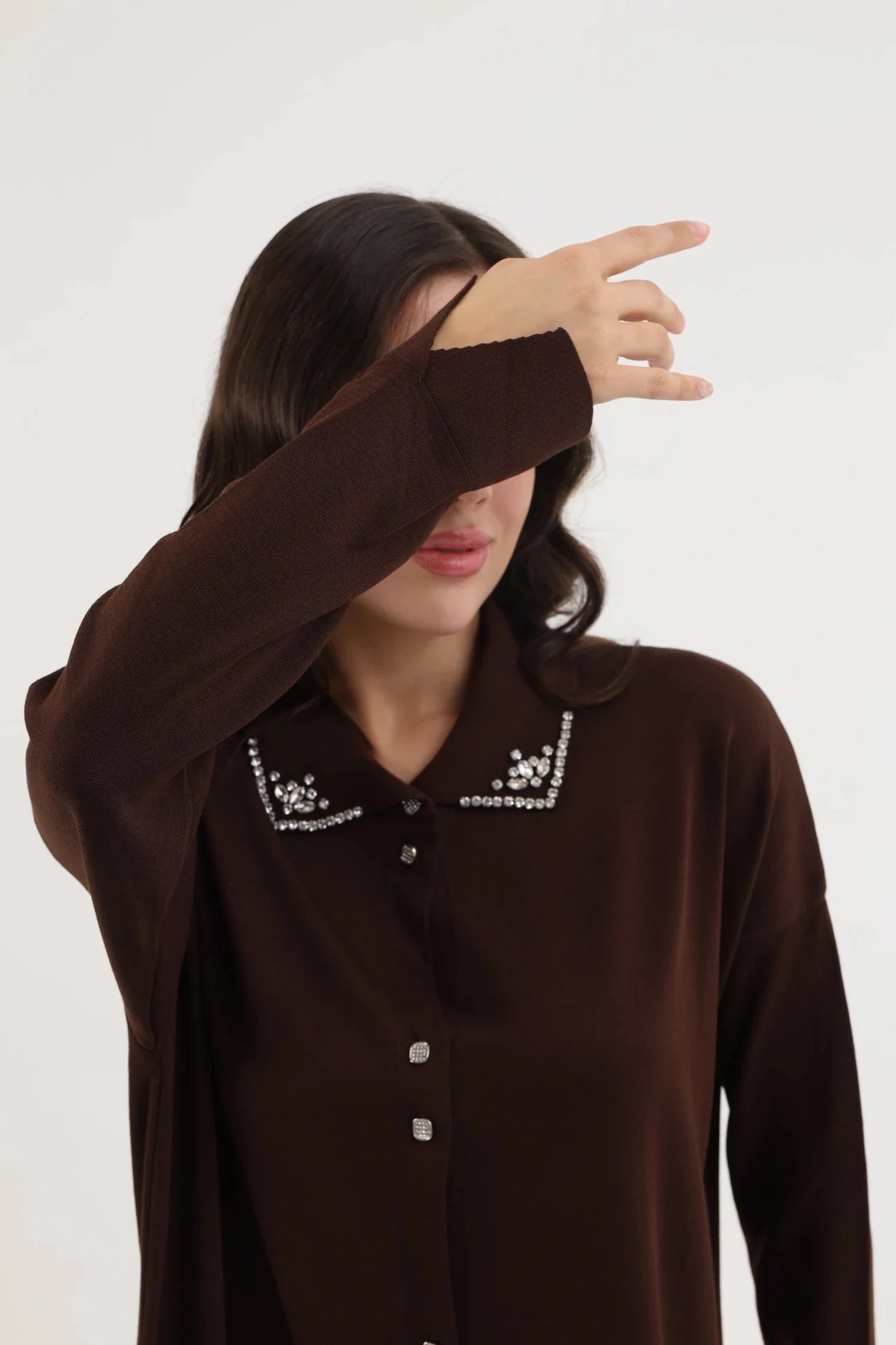 Jolie Taşlı Merserize Hırka