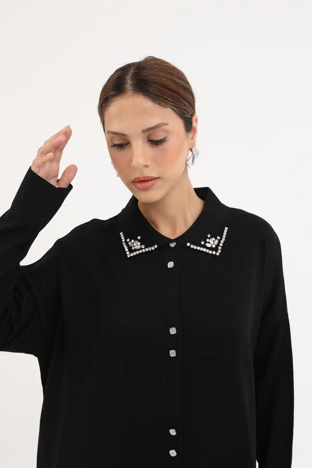 Jolie Taşlı Merserize Hırka