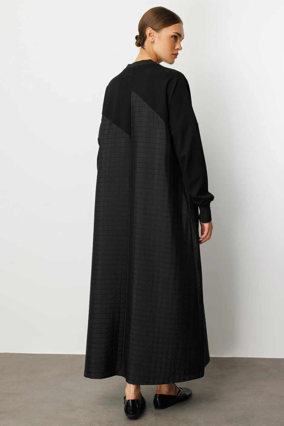 Micca Krep Doku Üst Beden ve Kare Kapitone Jakar Alt Beden Zamansız Mevsimlik Trench