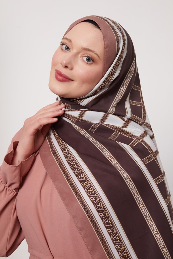 Levid'or Şeritli Varak Desen Love Şal