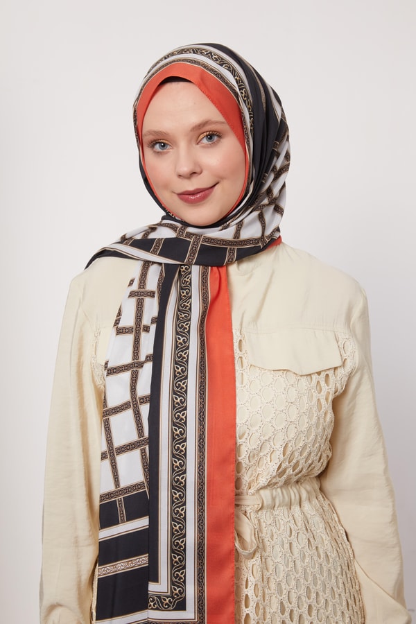 Levid'or Şeritli Varak Desen Love Şal