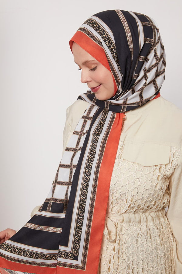 Levid'or Şeritli Varak Desen Love Şal