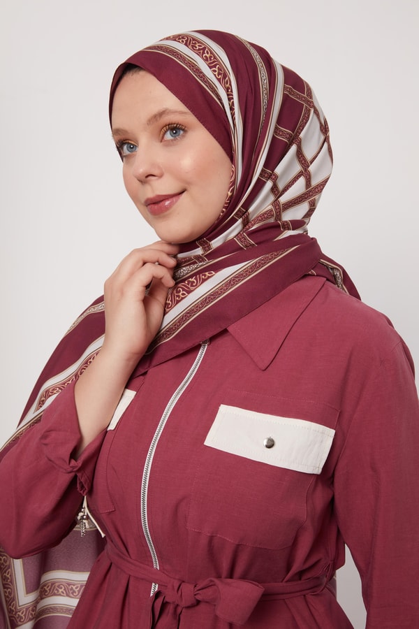 Levid'or Şeritli Varak Desen Love Şal