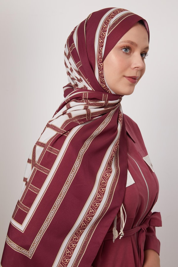 Levid'or Şeritli Varak Desen Love Şal