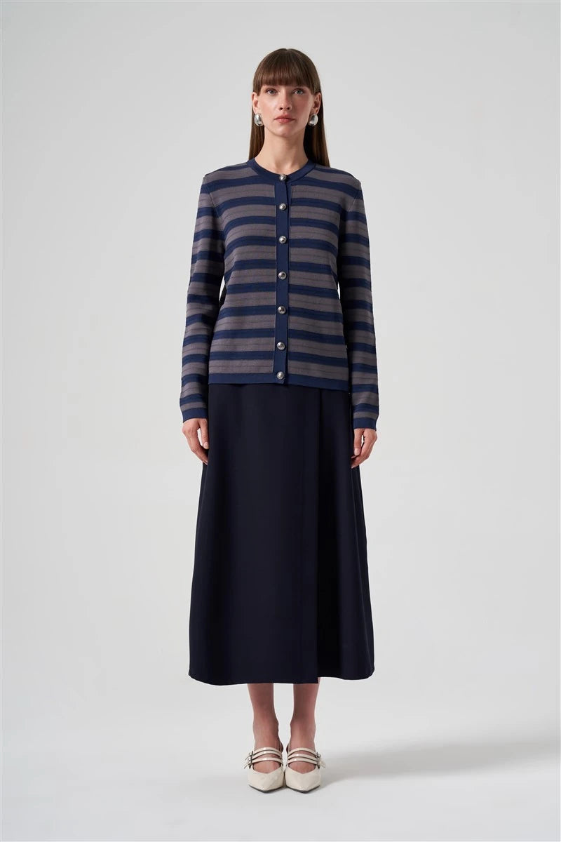 Nuss Çizgili Hırka