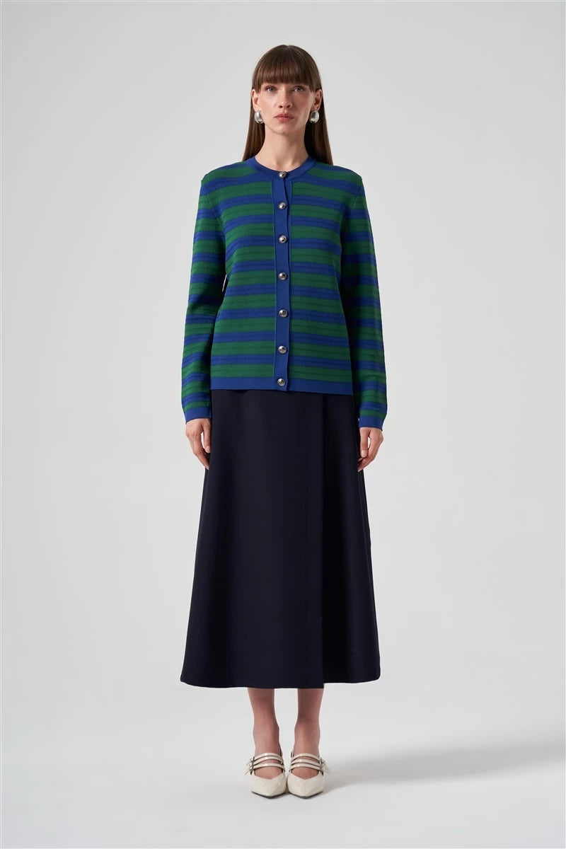 Nuss Çizgili Hırka