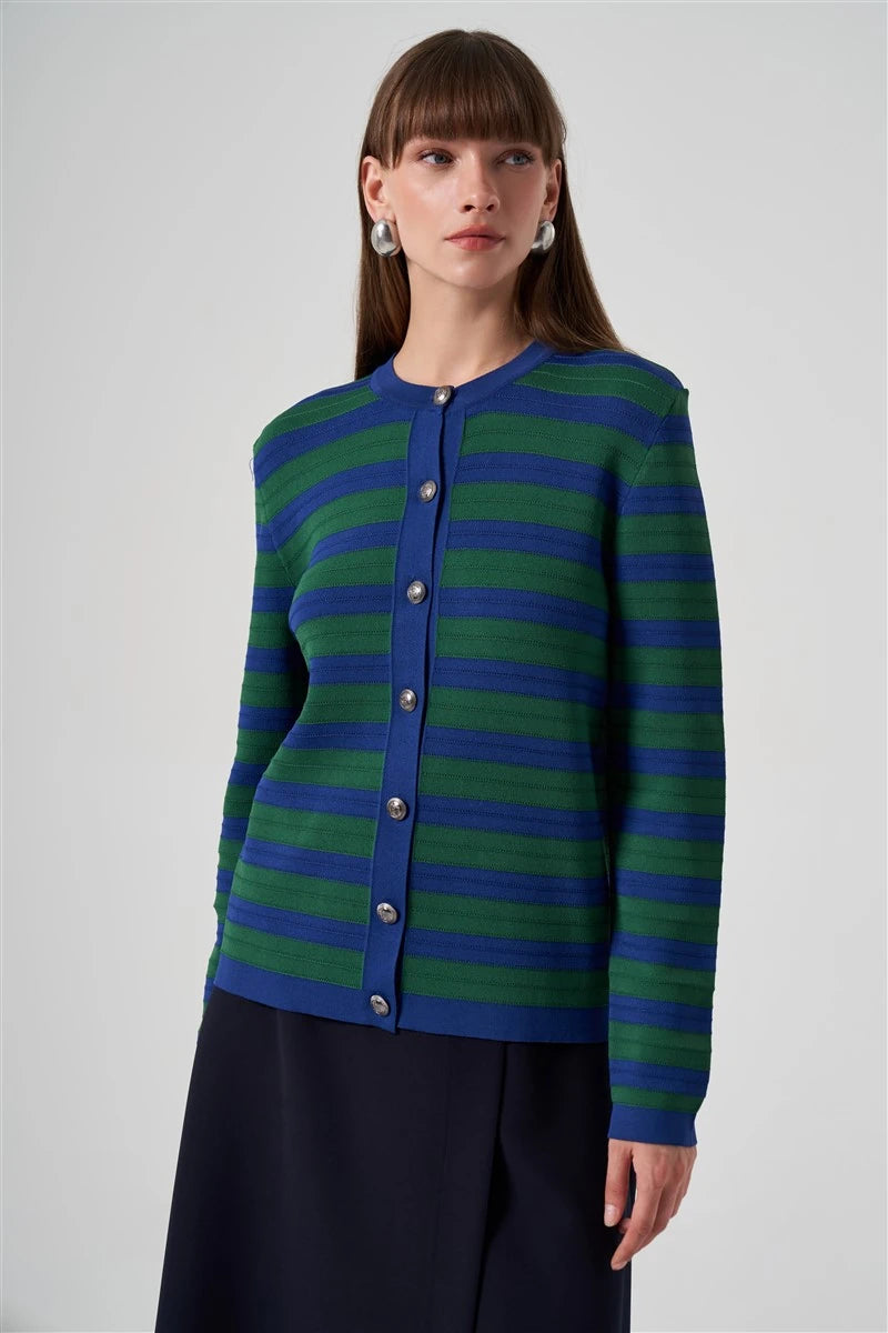 Nuss Çizgili Hırka