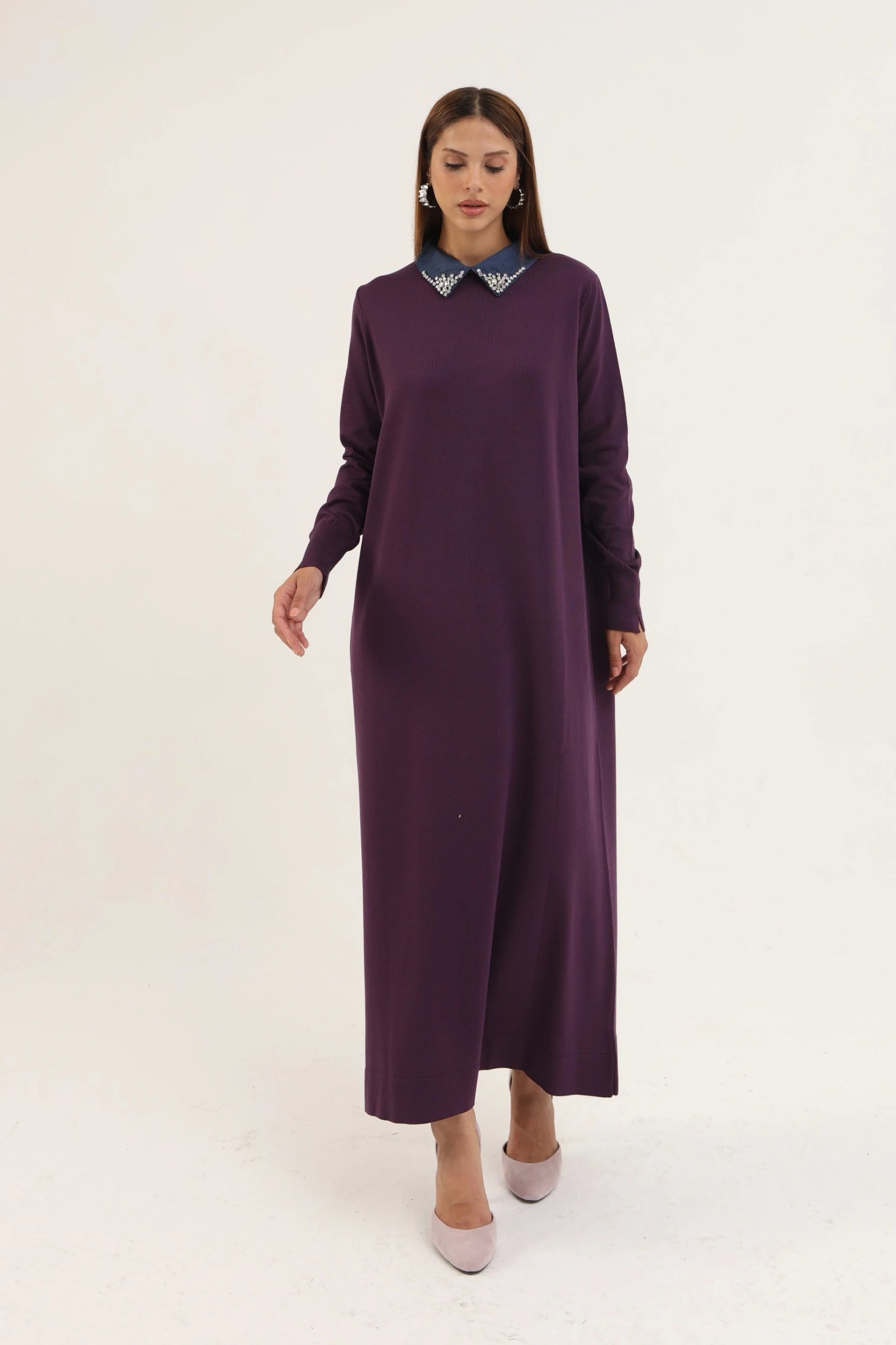 Kot Yaka Merserize Elbise