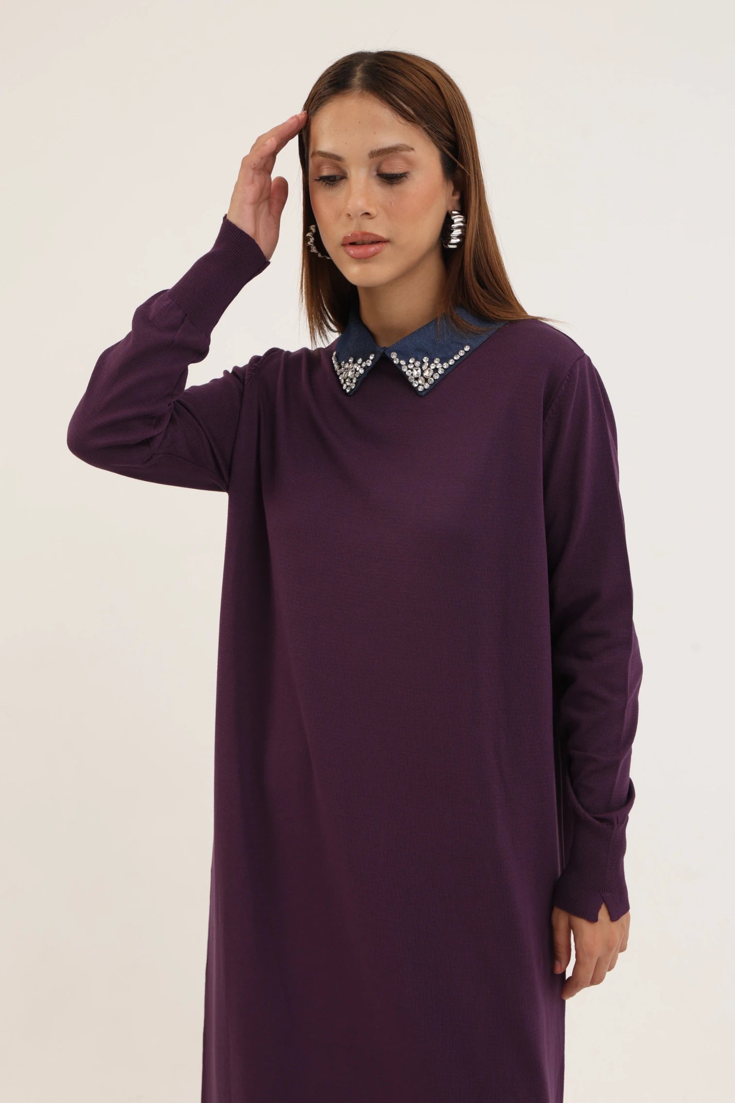 Kot Yaka Merserize Elbise