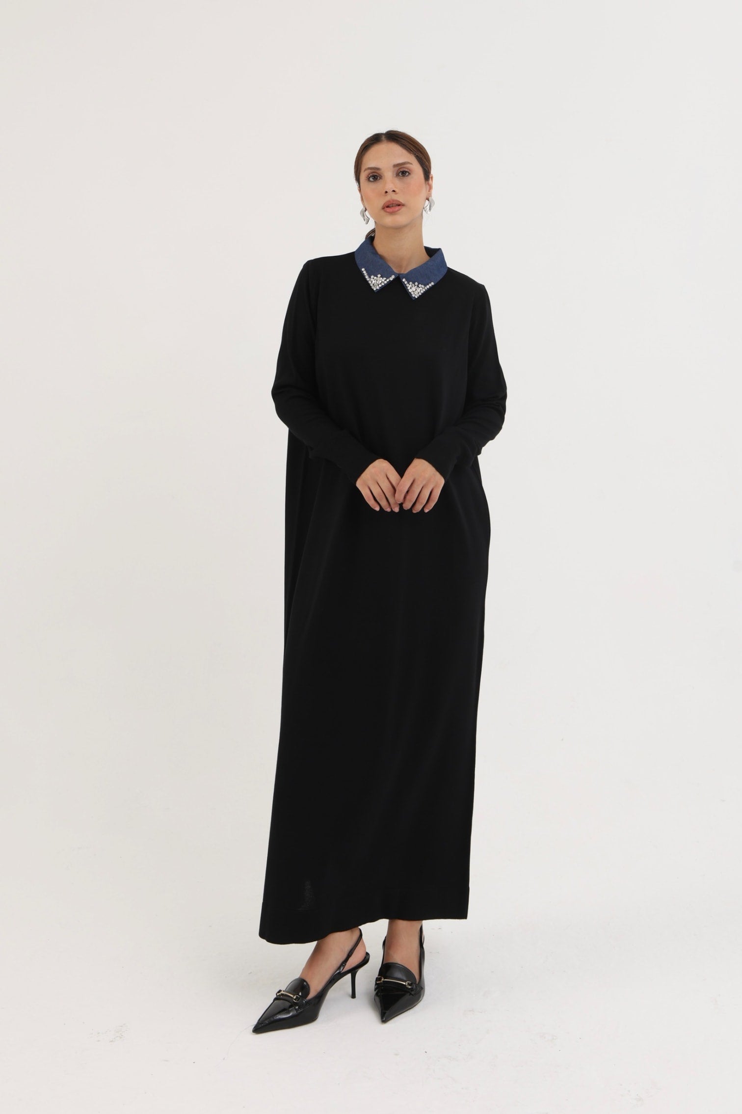 Kot Yaka Merserize Elbise