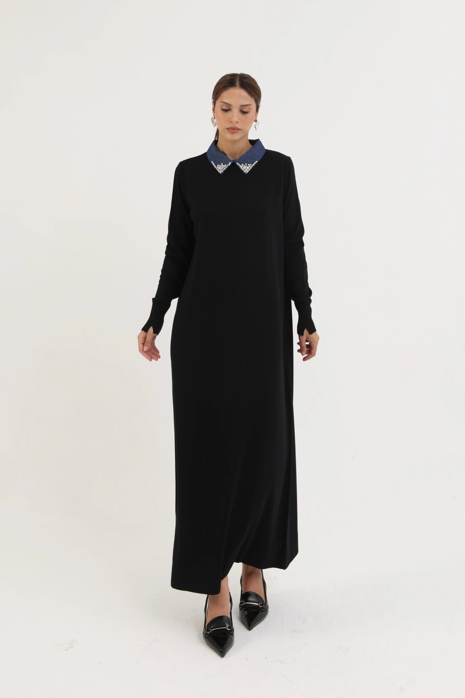 Kot Yaka Merserize Elbise