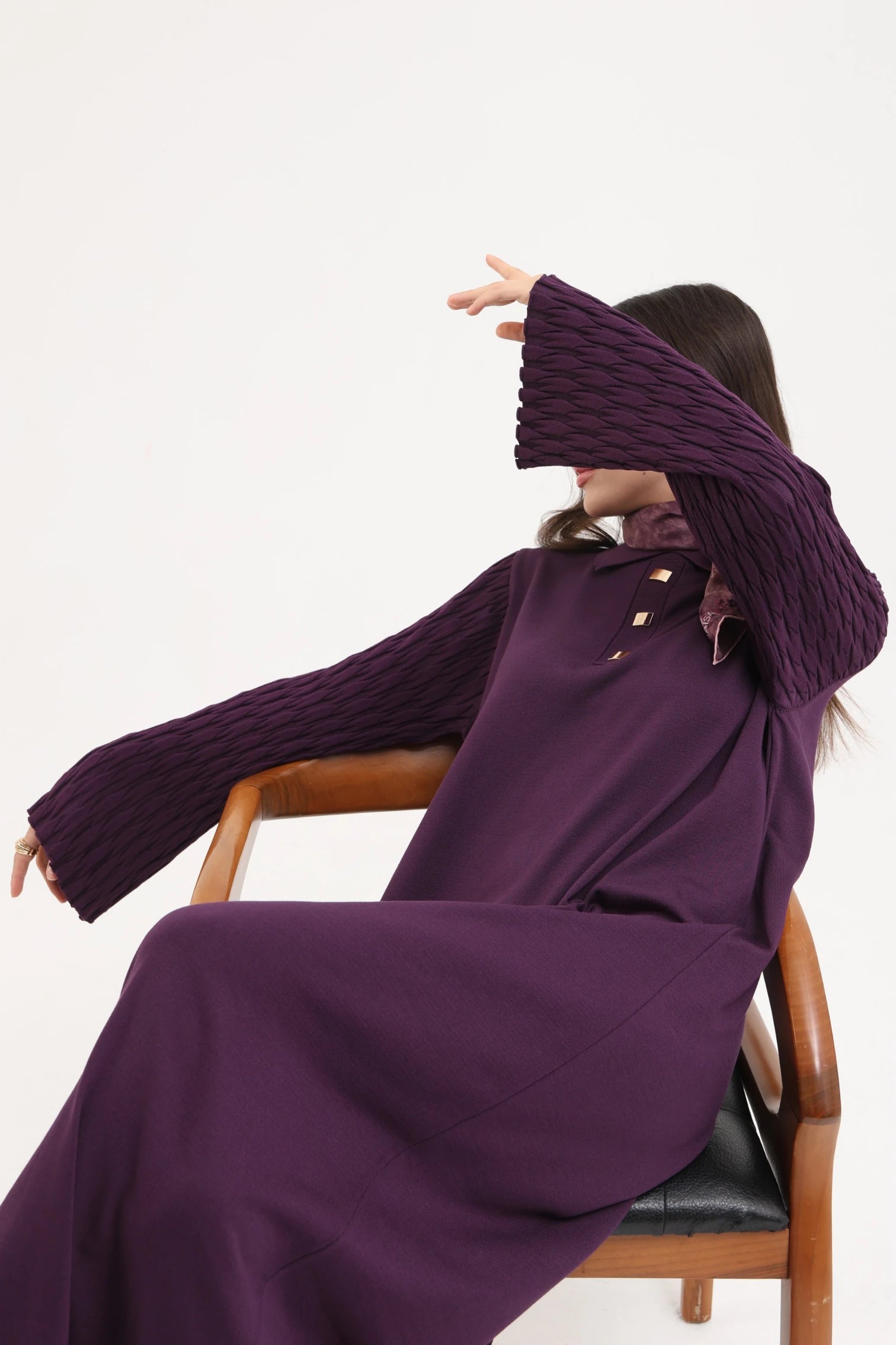 Örme Kol Polo Yaka Merserize Elbise