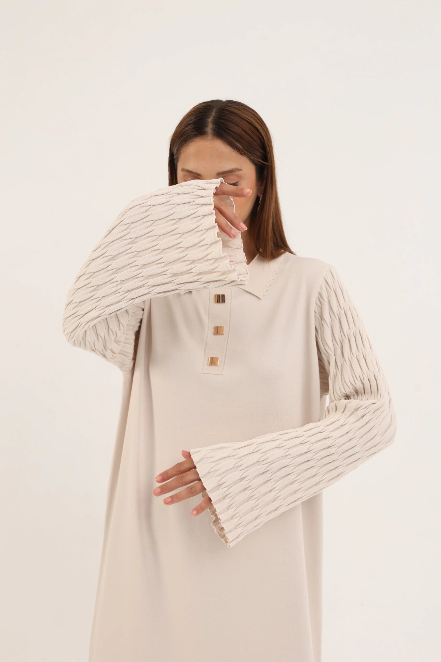 Örme Kol Polo Yaka Merserize Elbise