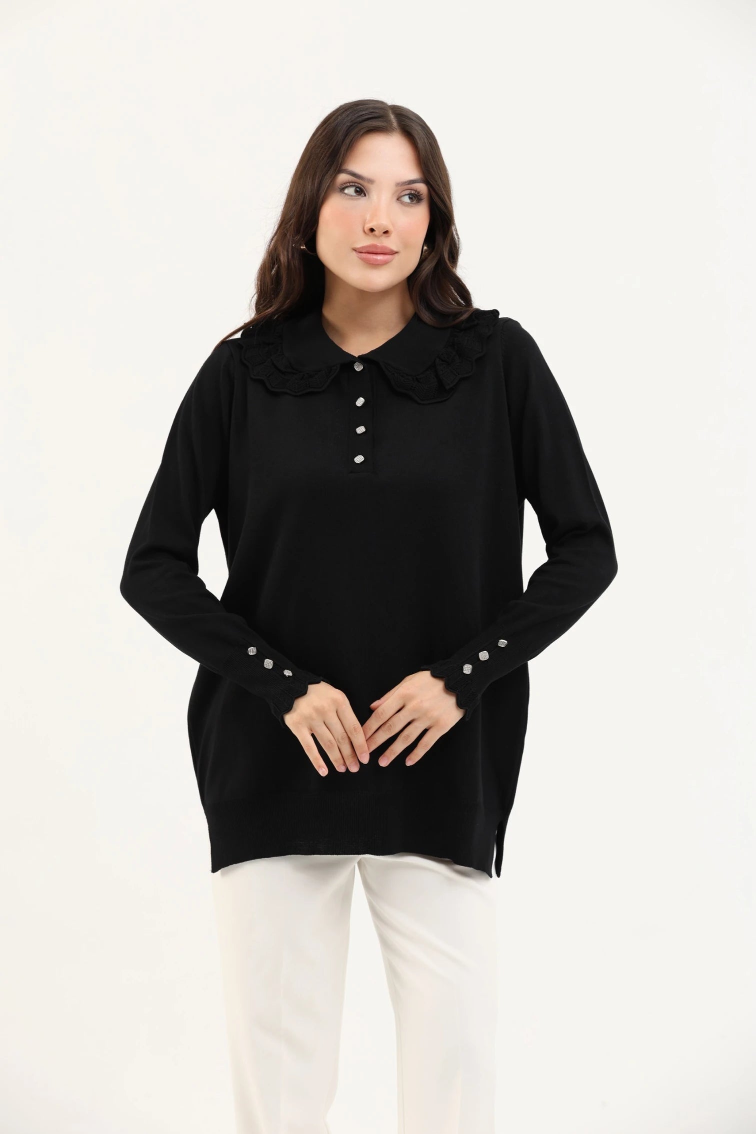 Dantel Yaka Merserize Tunik