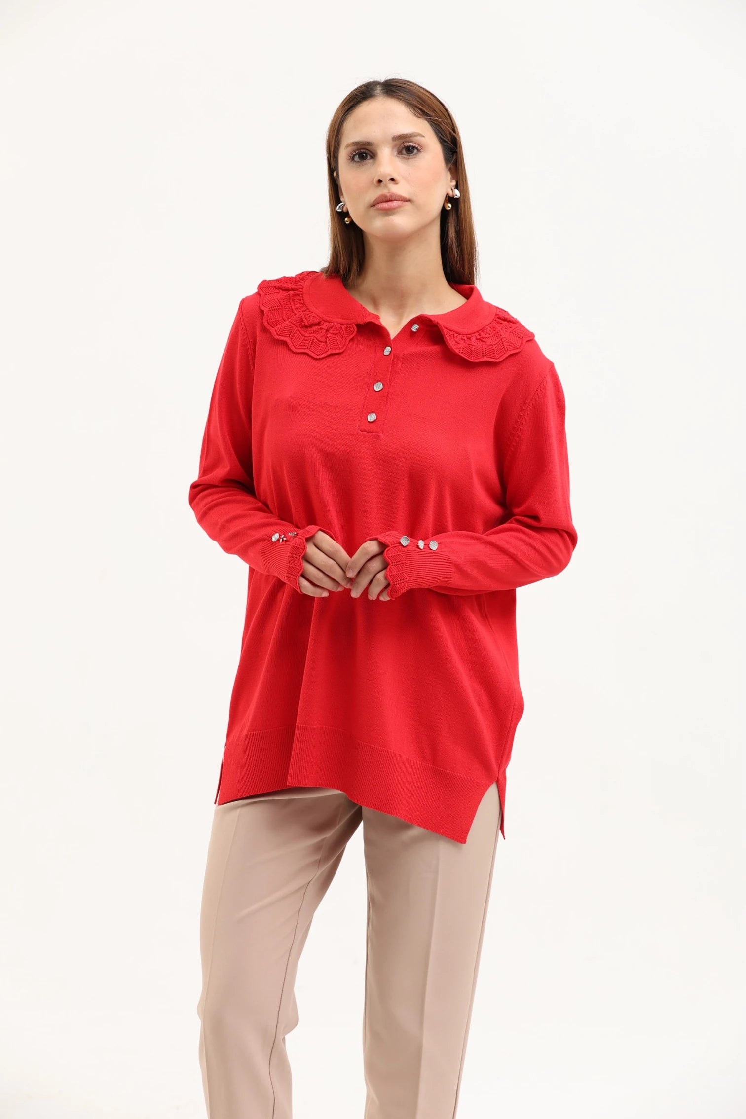 Dantel Yaka Merserize Tunik