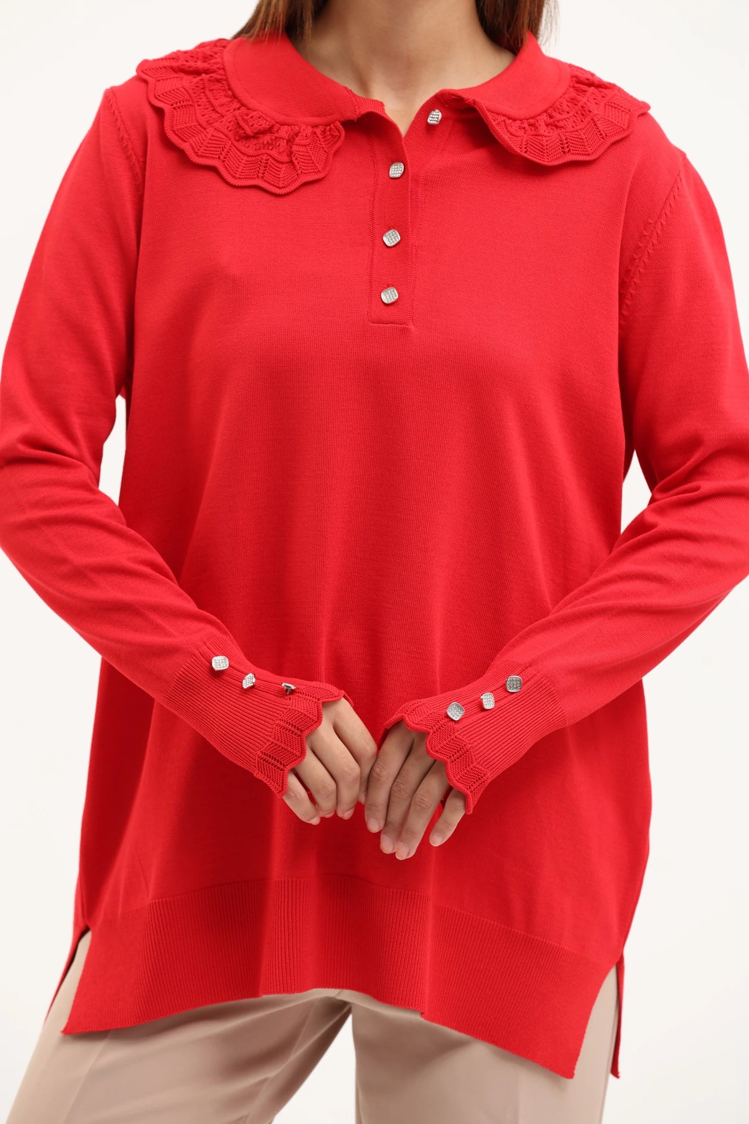 Dantel Yaka Merserize Tunik