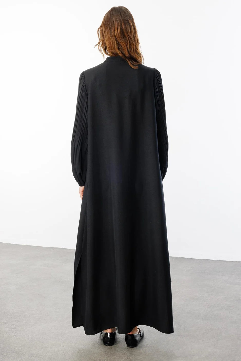 Micca Pilise Kol Ve İnci Cep Detaylı Ferace