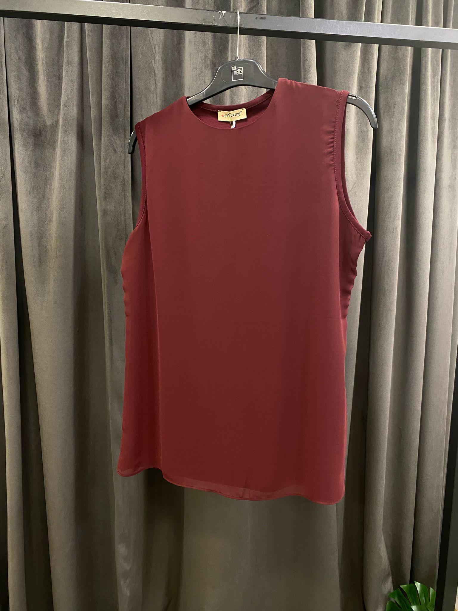 Sıfır Kol Önü Şifon Kısa İçlik