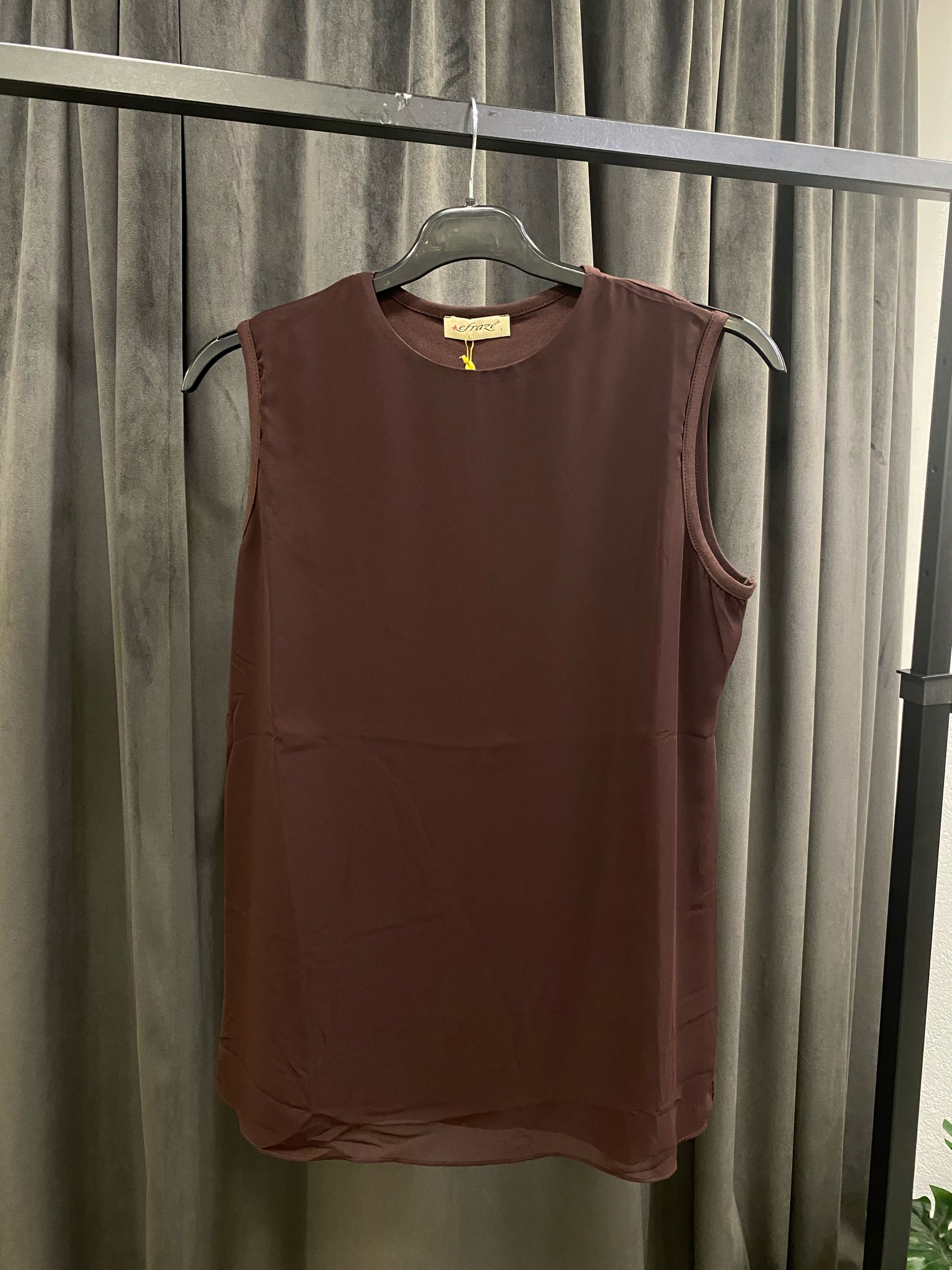 Sıfır Kol Önü Şifon Kısa İçlik